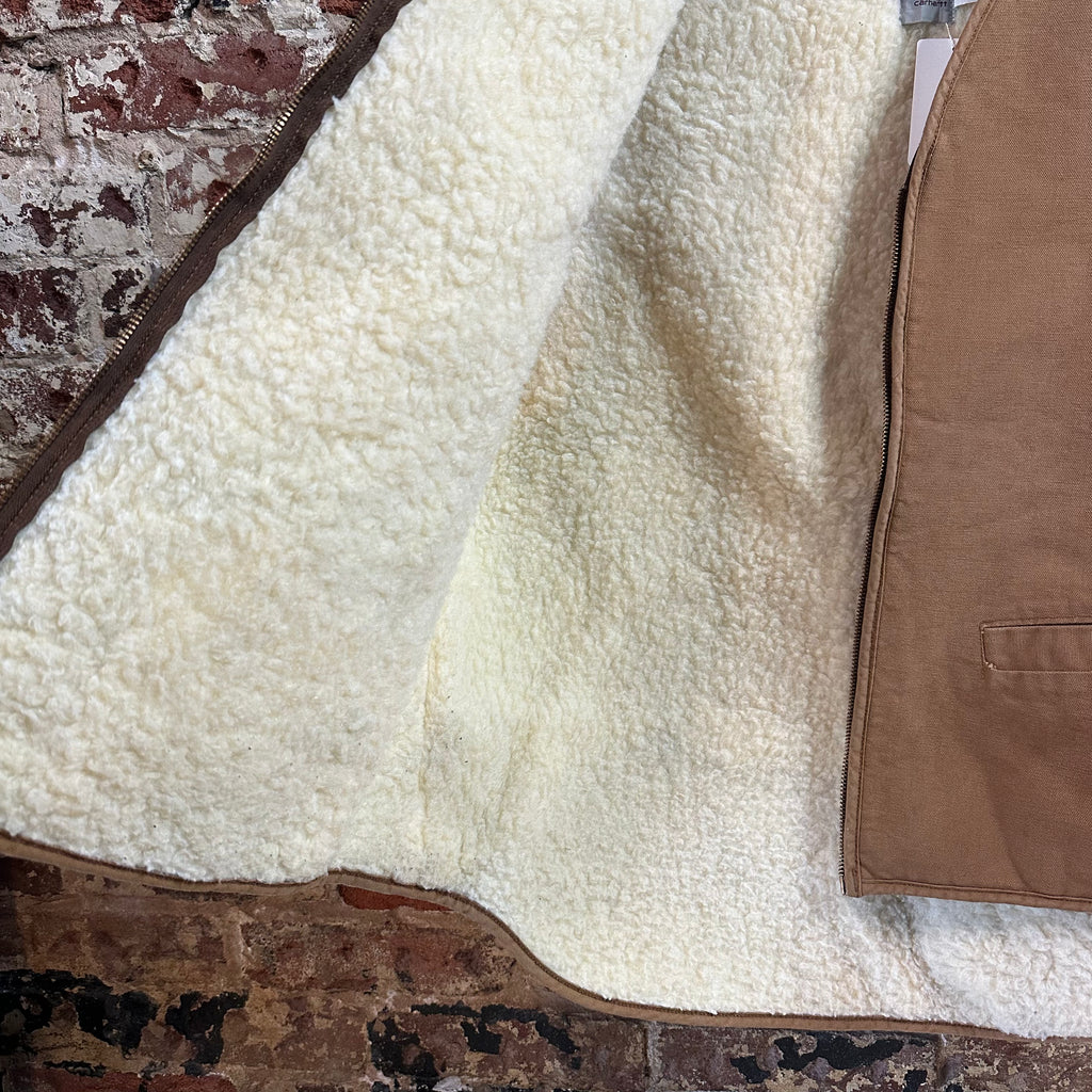 VTG Carhartt Brown Sherpa Men's XL Tall Vest
