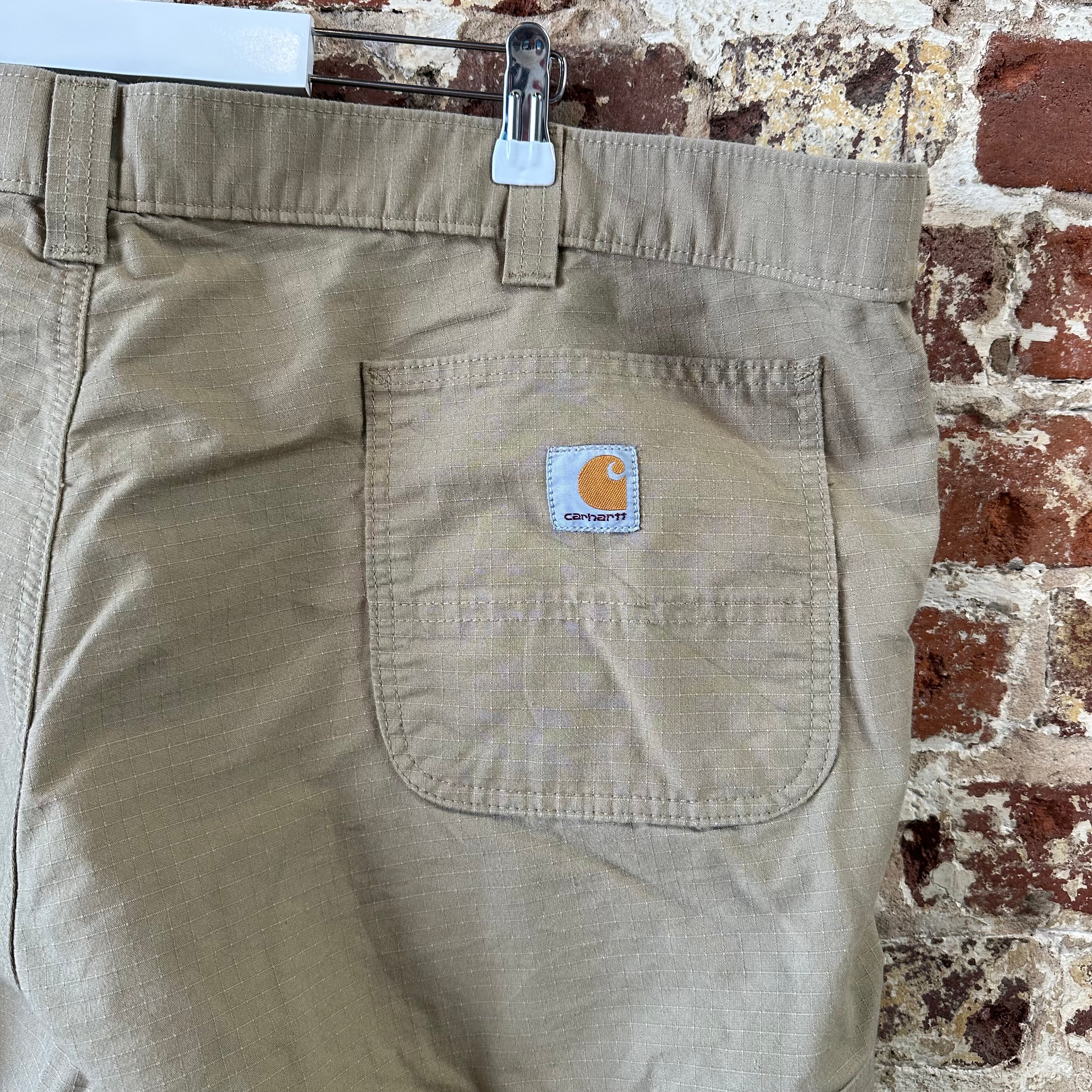 Carhartt Force Ripstop Cargo Shorts Mens 46 Tan Relaxed fit workwear