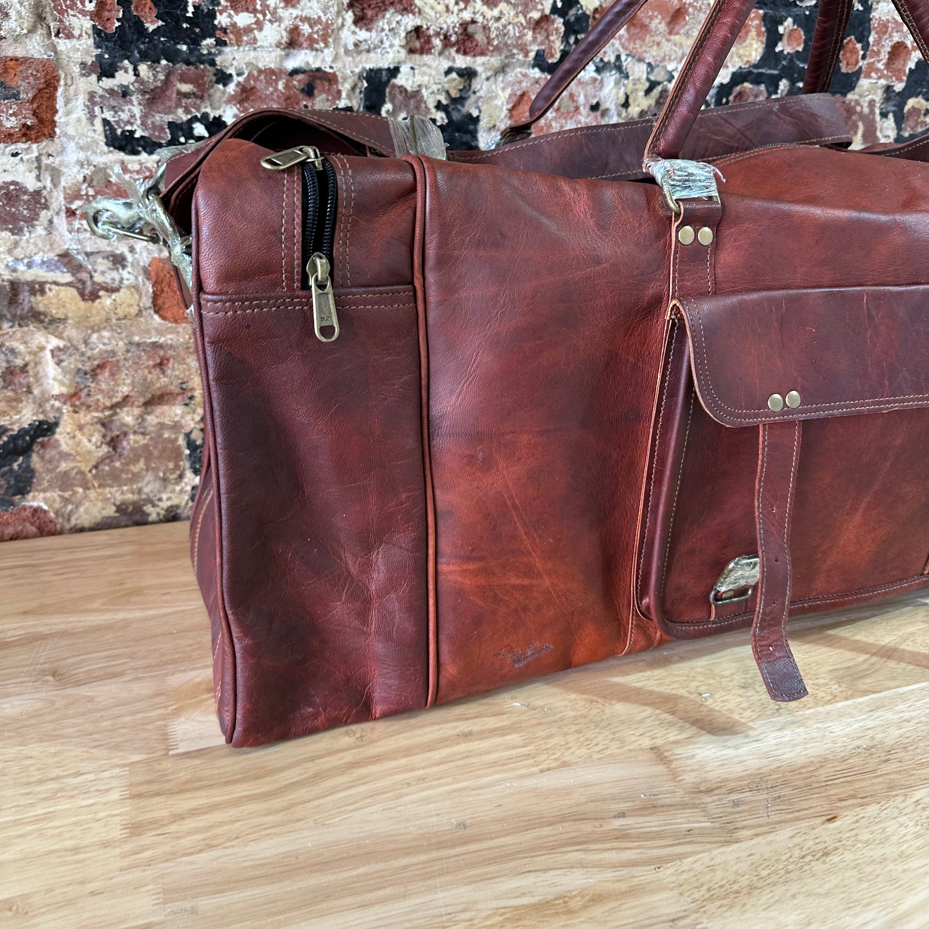 Cuero Handmade Leather Duffel Large Travel Gym Sports Overnight Weekender Bag