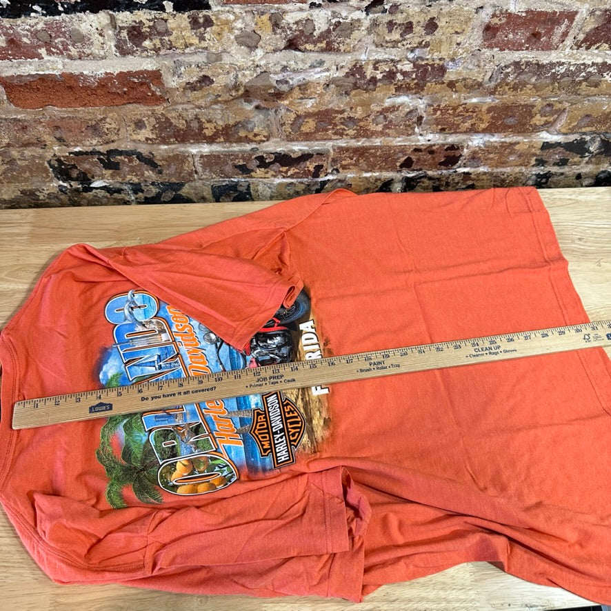 Harley Davidson Men's 3XL Short Sleeve Orange T-Shirt NEW