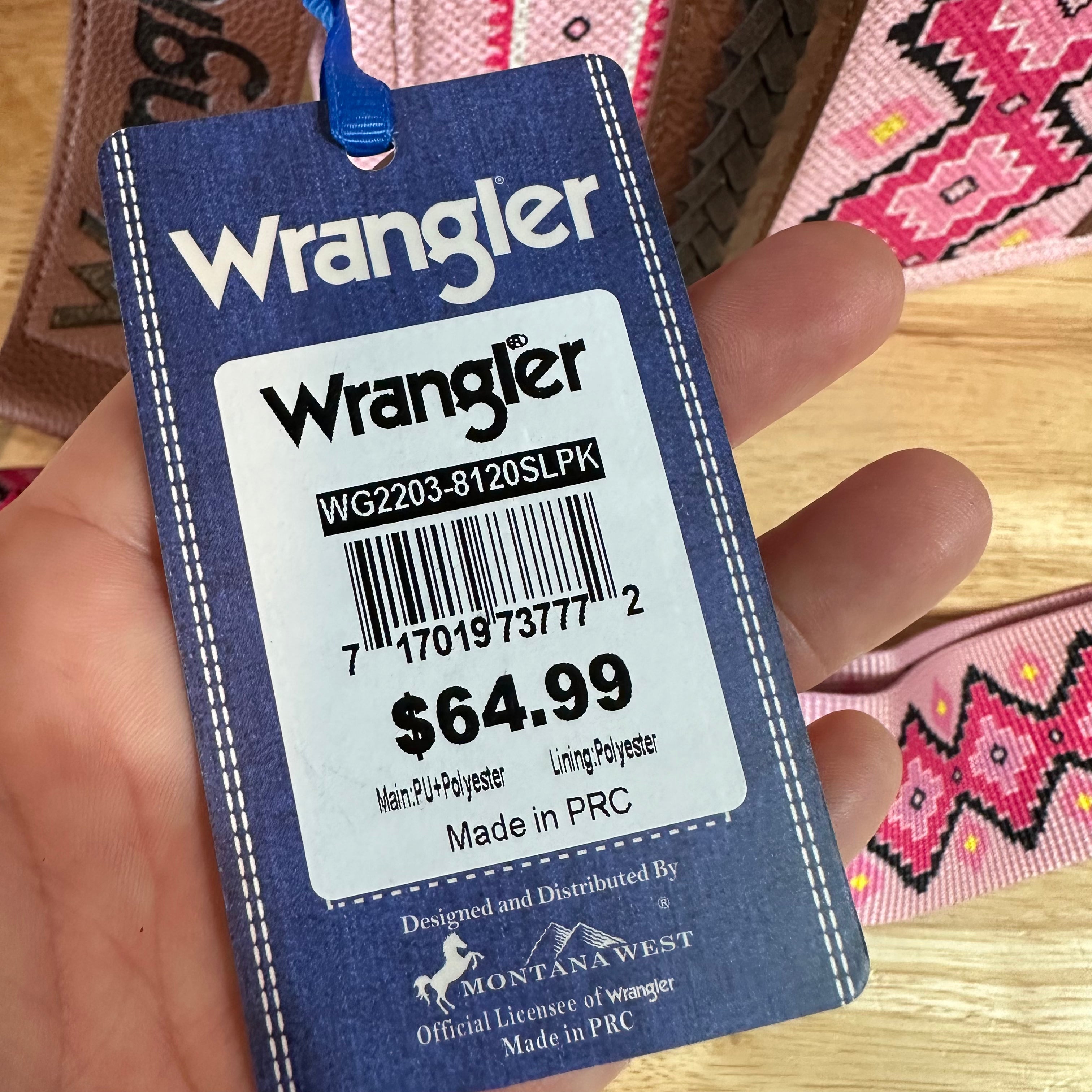 Wrangler Western Pink Aztec Handbag NEW