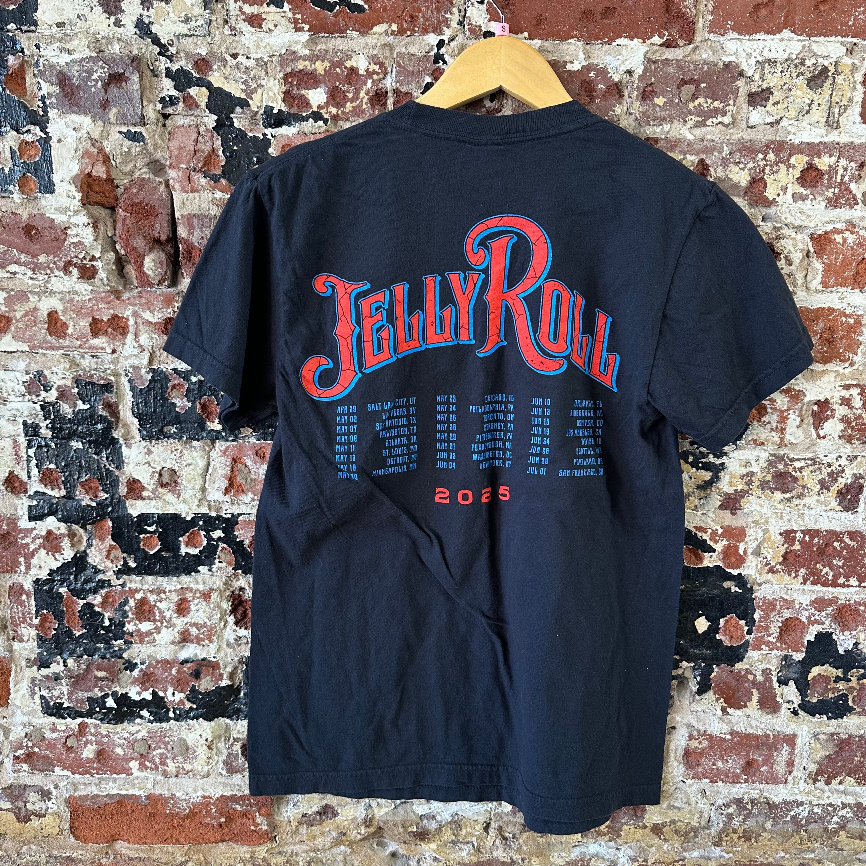 Jelly Roll 2025 Beautifully Broken Tour T-shirt Small Black Comfort Colors S/S