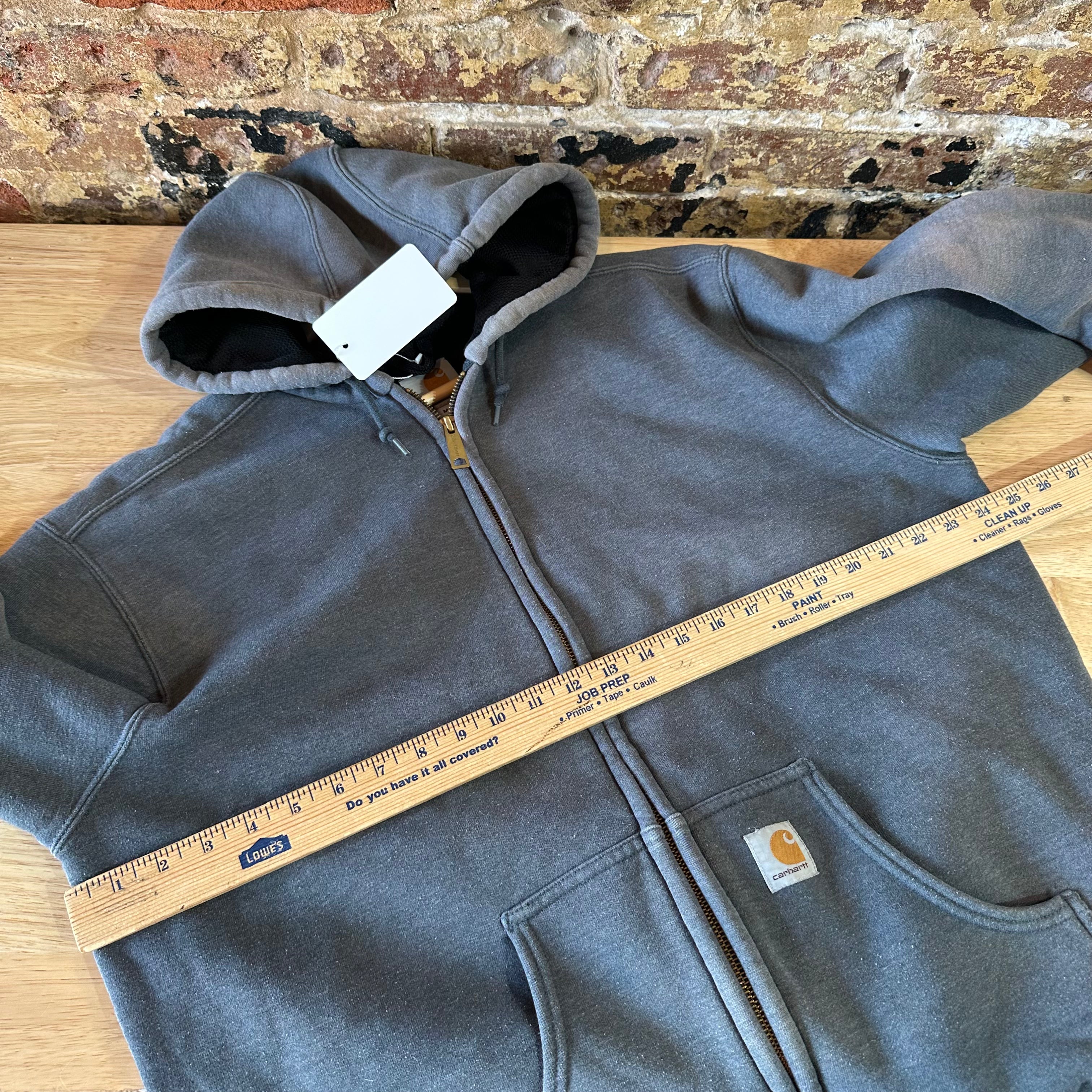 Carhartt J149 CHH Hoodie Full Zip Sweatshirt Gray Mens Size Medium Heavy Work
