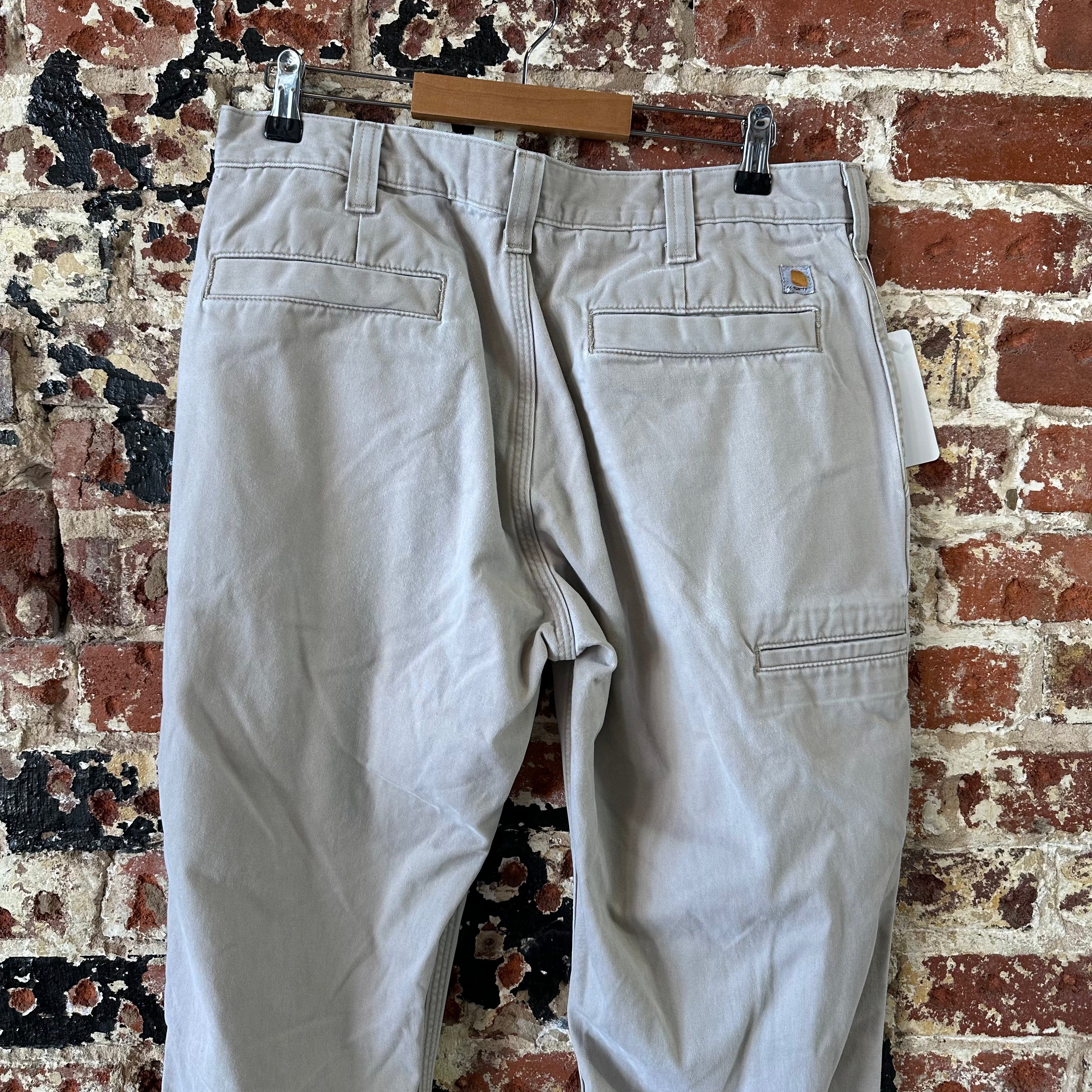 Carhartt tan Relaxed Fit Pants Mens 34x32 canvas work utility