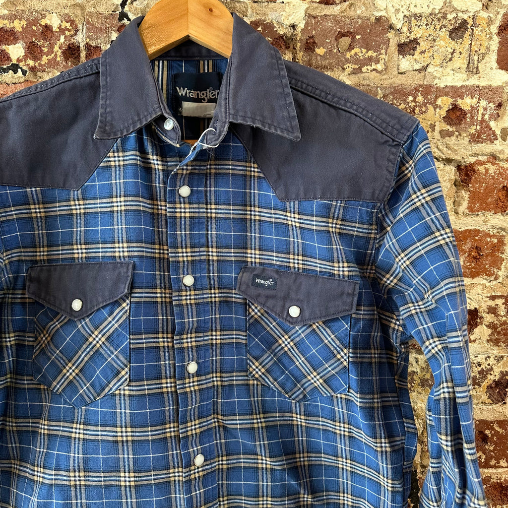Wrangler Mens Medium Blue Western Shirt