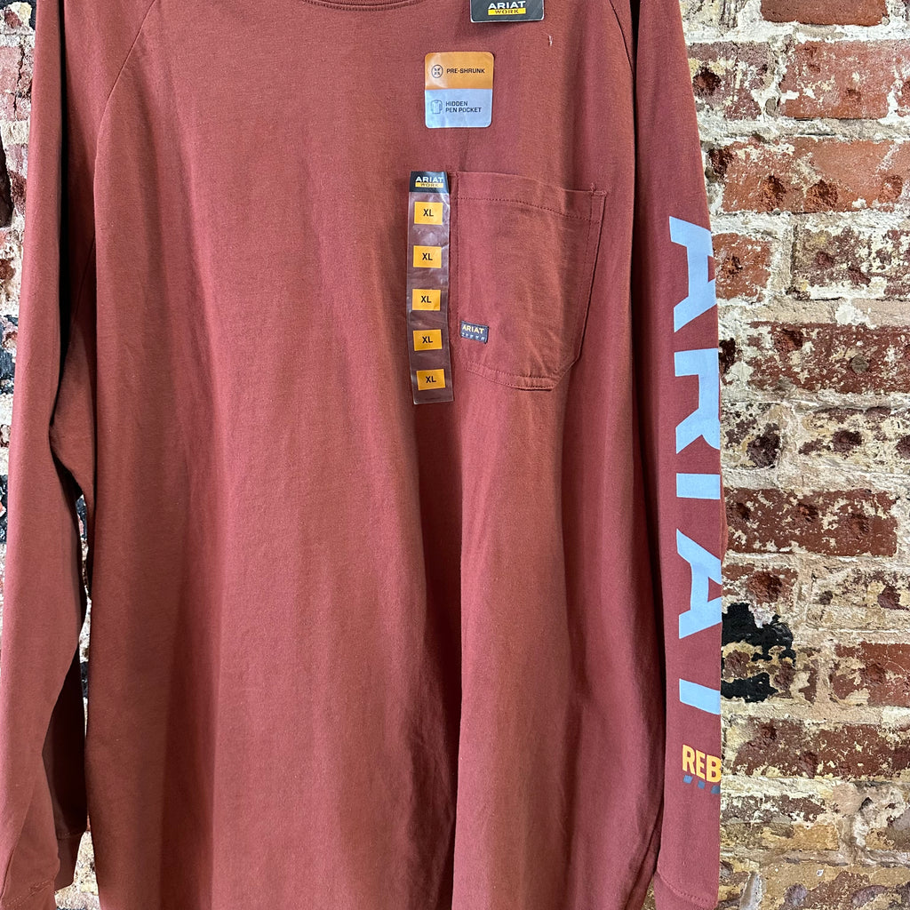 Ariat Rebar Men's XL L/S Cherry T-Shirt NEW