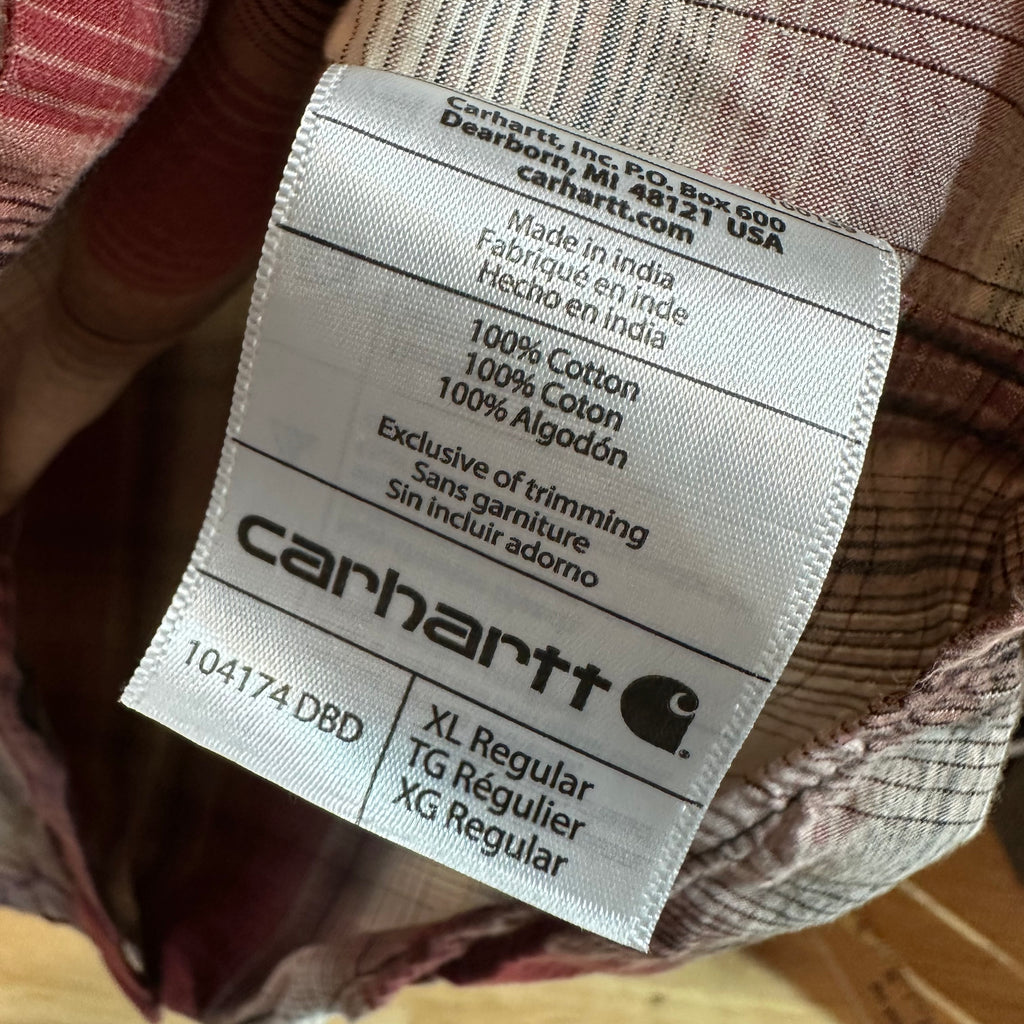 Carhartt Mens XL Short Sleeve Button Up