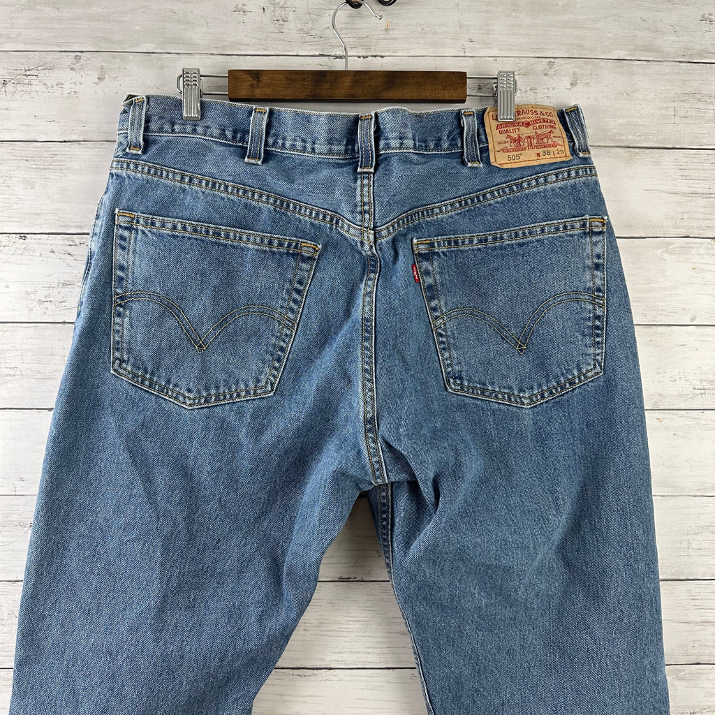 Levis 505 Jeans Mens 38x29 Regular Zip fly Blue denim Levi's
