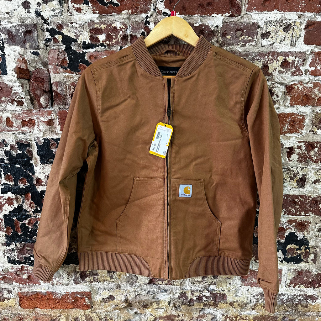 Carhartt Jacket Youth Girls Large (14) Rugged Flex Canvas Bomber Coat NEW Brown