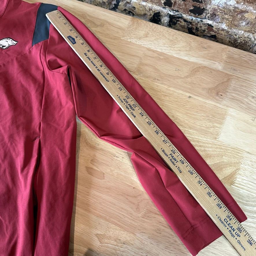 Nike Arkansas Razorbacks 1/4 Zip Sideline Pullover Jacket Mens Medium Red