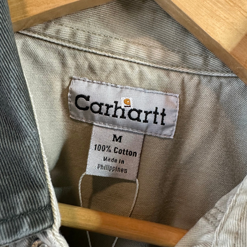 Carhartt Mens Medium Green Tan Western Shirt