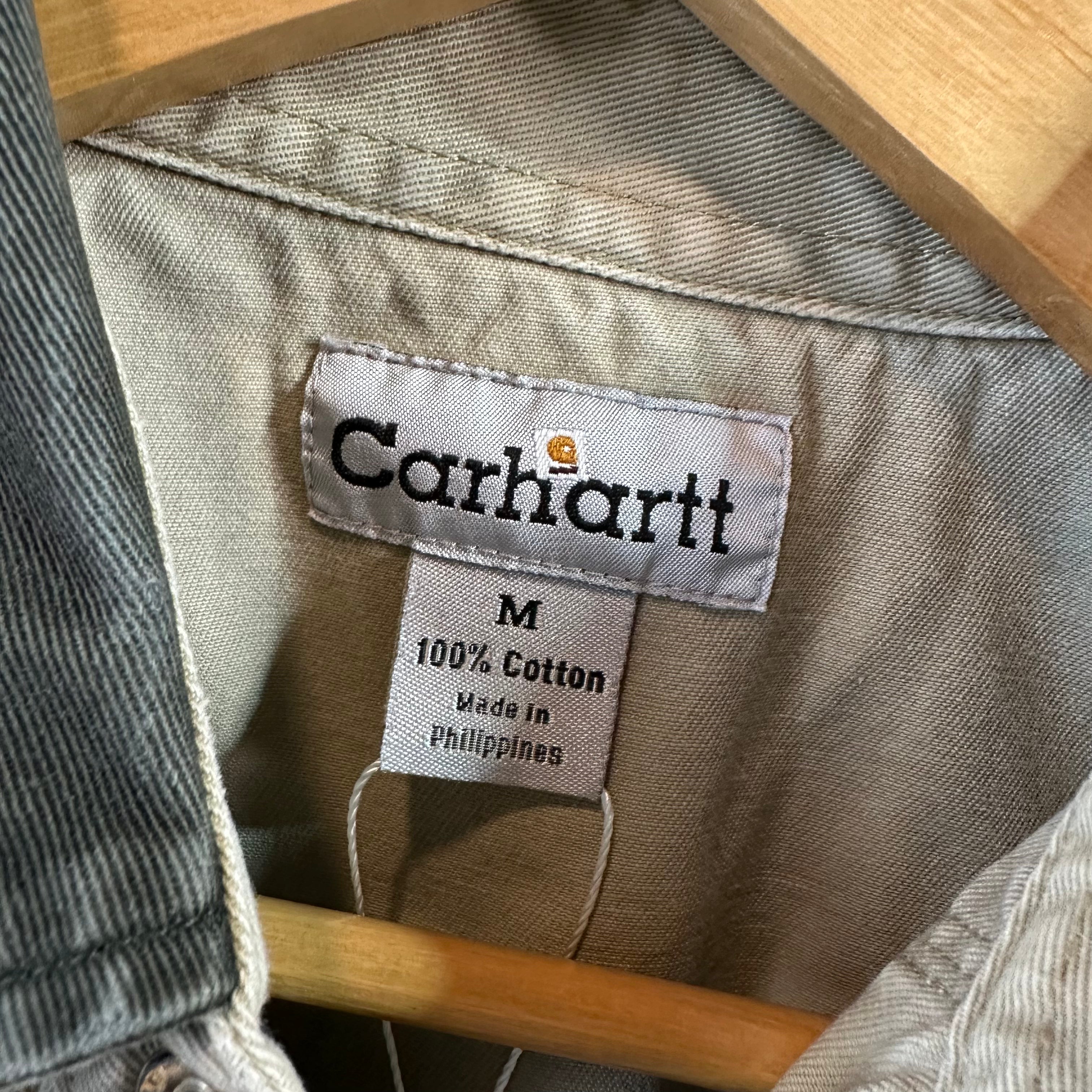 Carhartt Mens Medium Green Tan Western Shirt