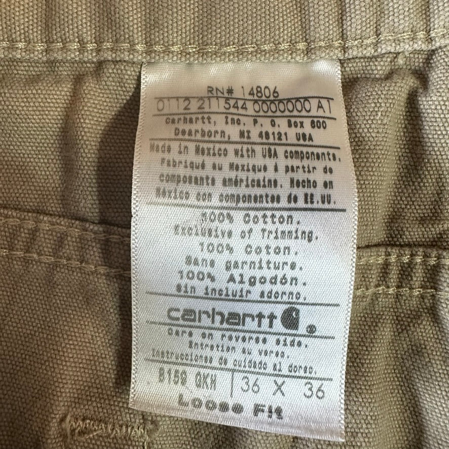 Carhartt Mens 36x36 Tan Pants