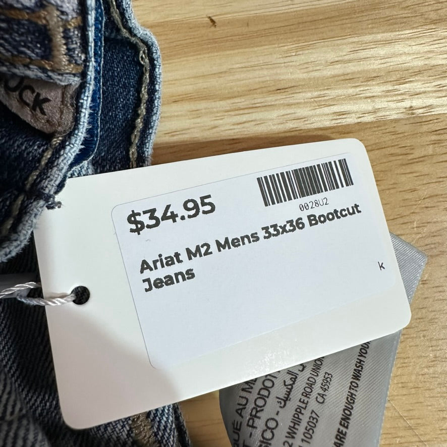 Ariat M2 Mens 33x36 Blue Jeans
