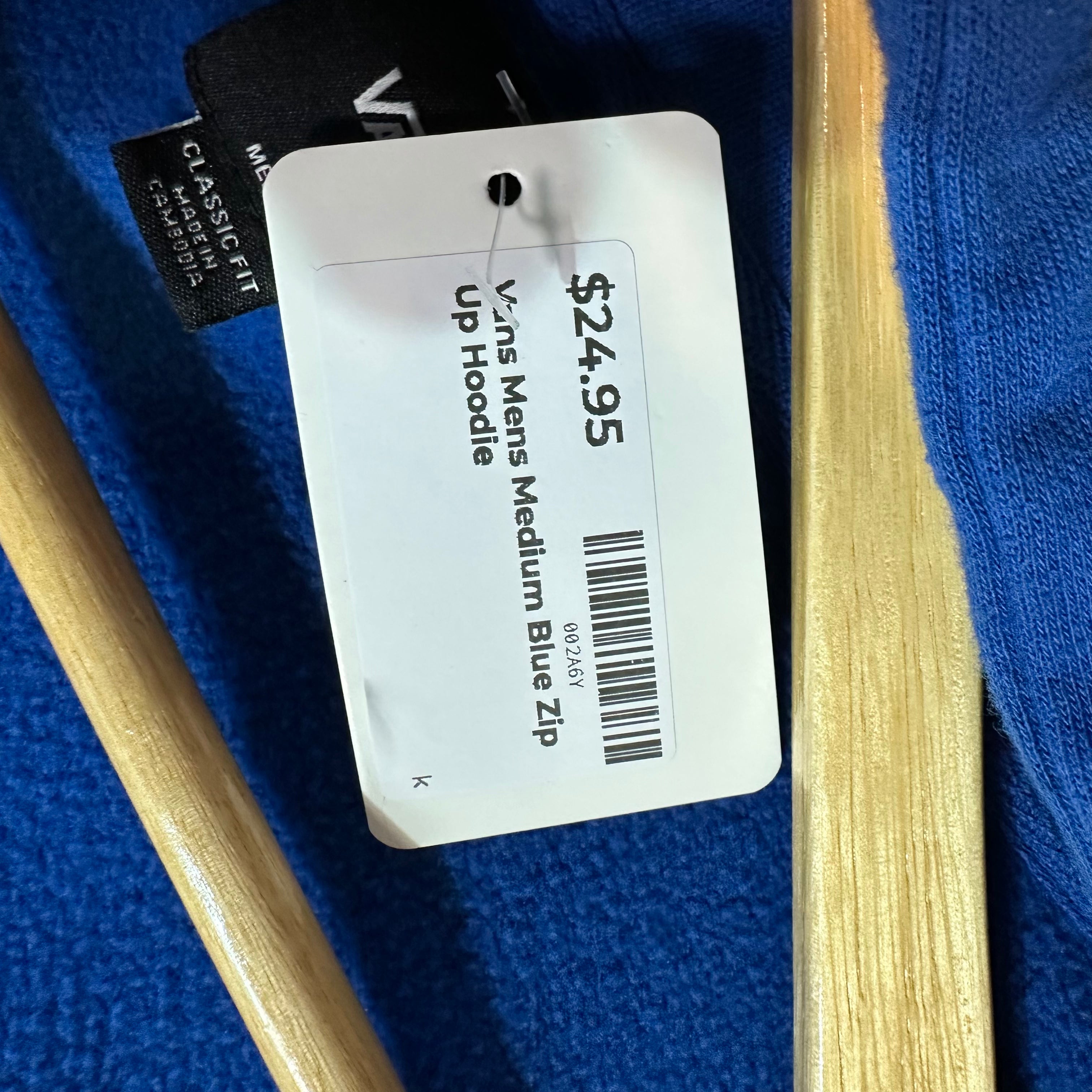 VANS Blue Full Zip Hoodie Mens Medium