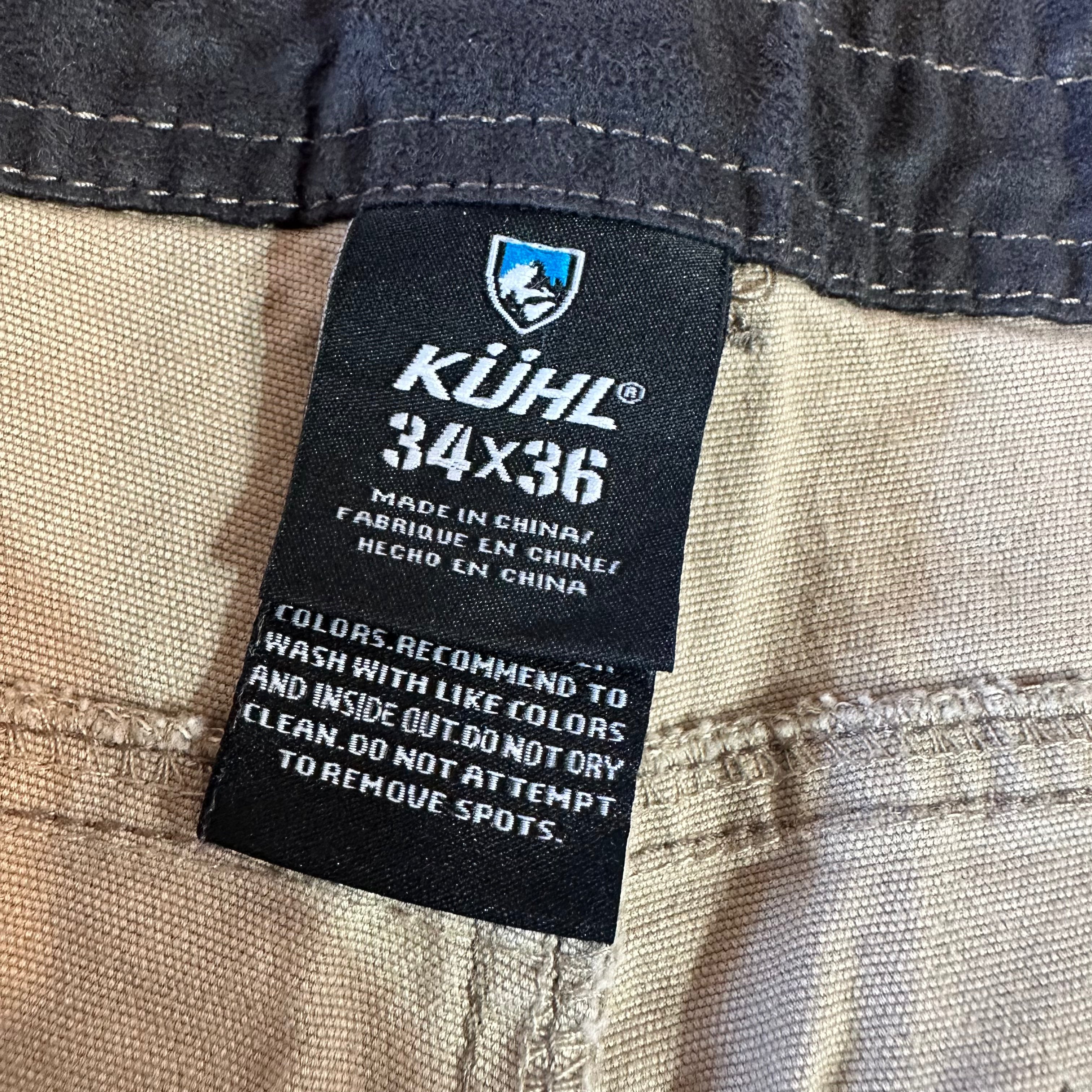 Kuhl Pants Men's 34x36 Tan Free Kanvus Jeans Canvas Stretch Hiking Outdoor