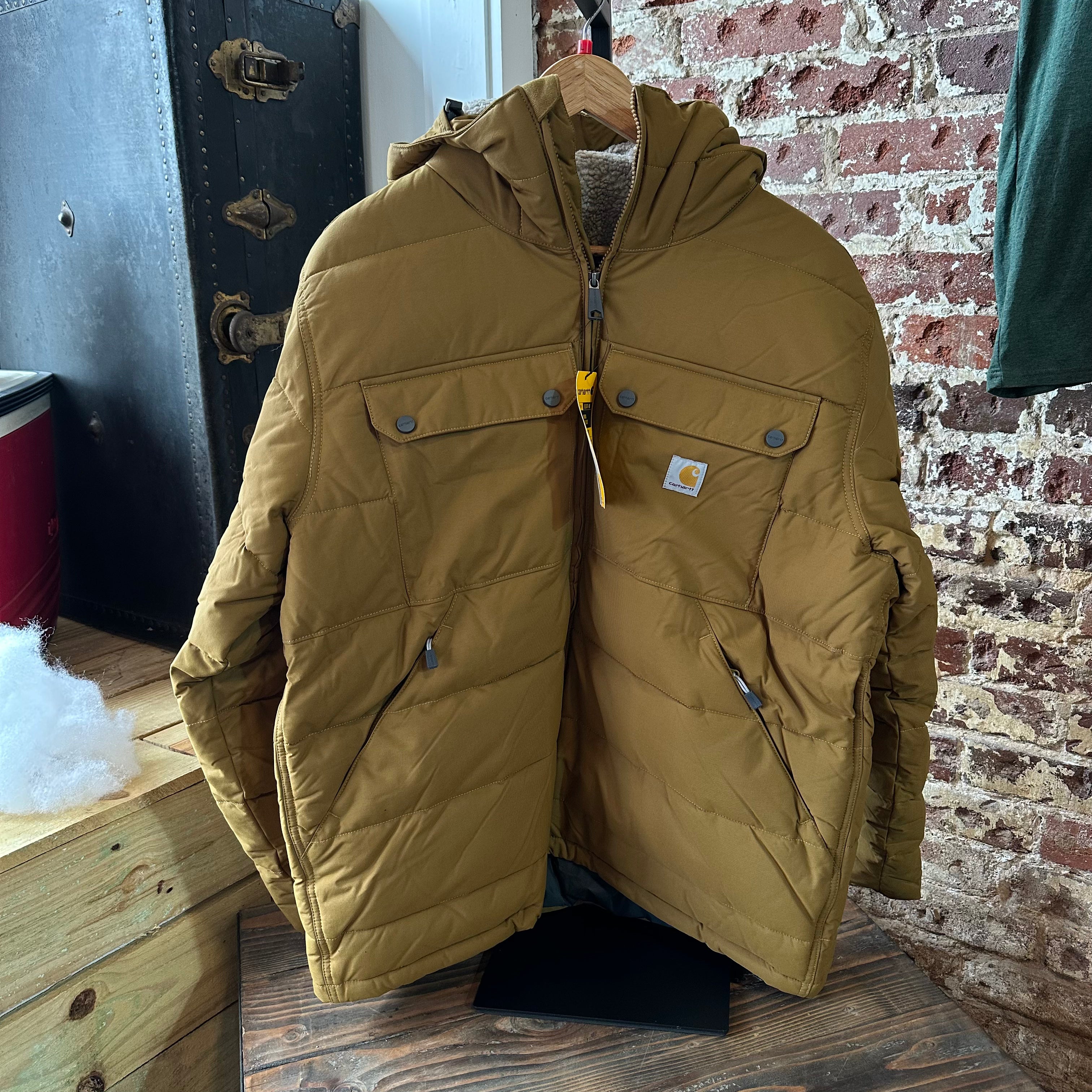 Carhartt Montana Jacket Mens Large Tall LT Rain Defender Oak brown NEW