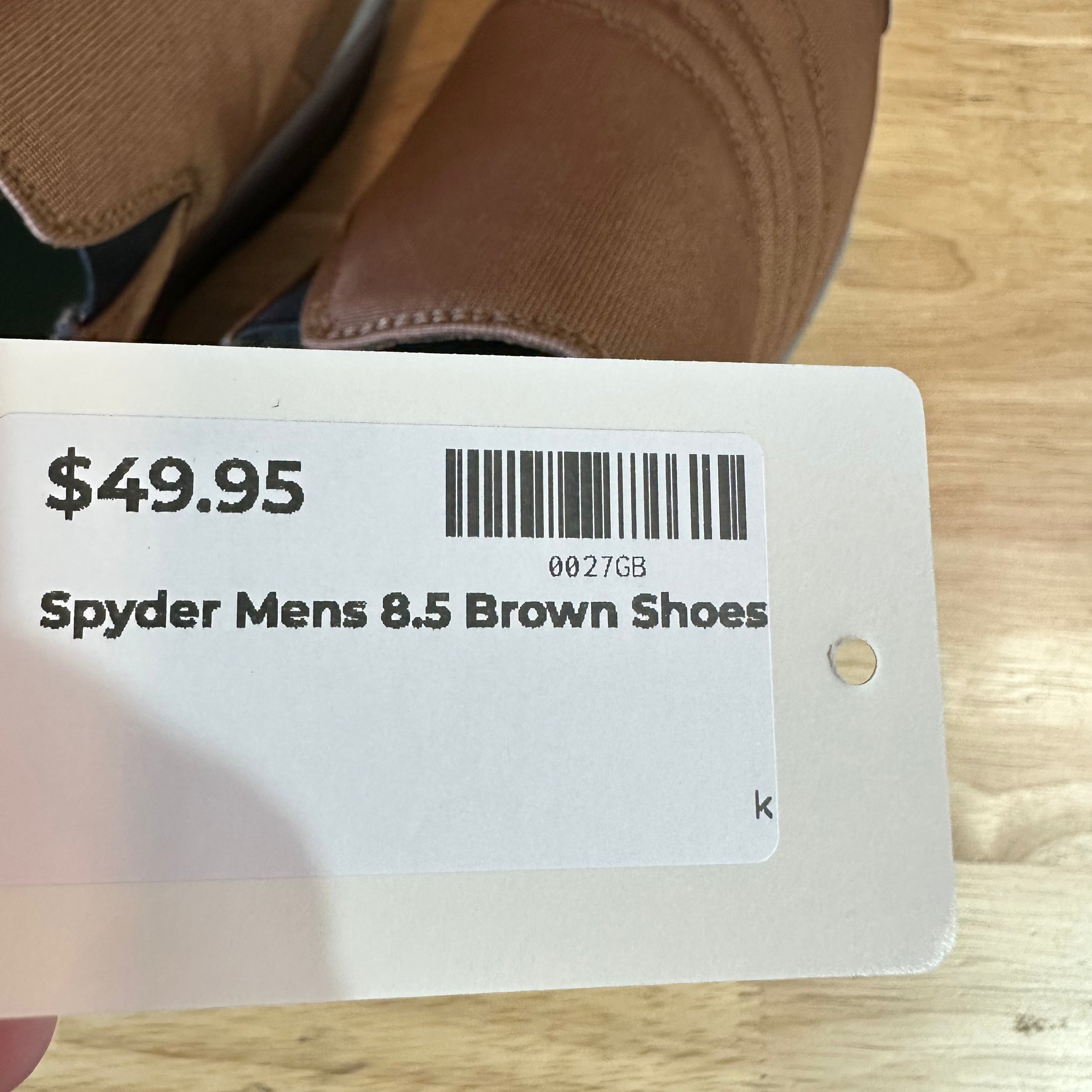 Spyder Mens Size 8.5 Brown Slip on Shoes