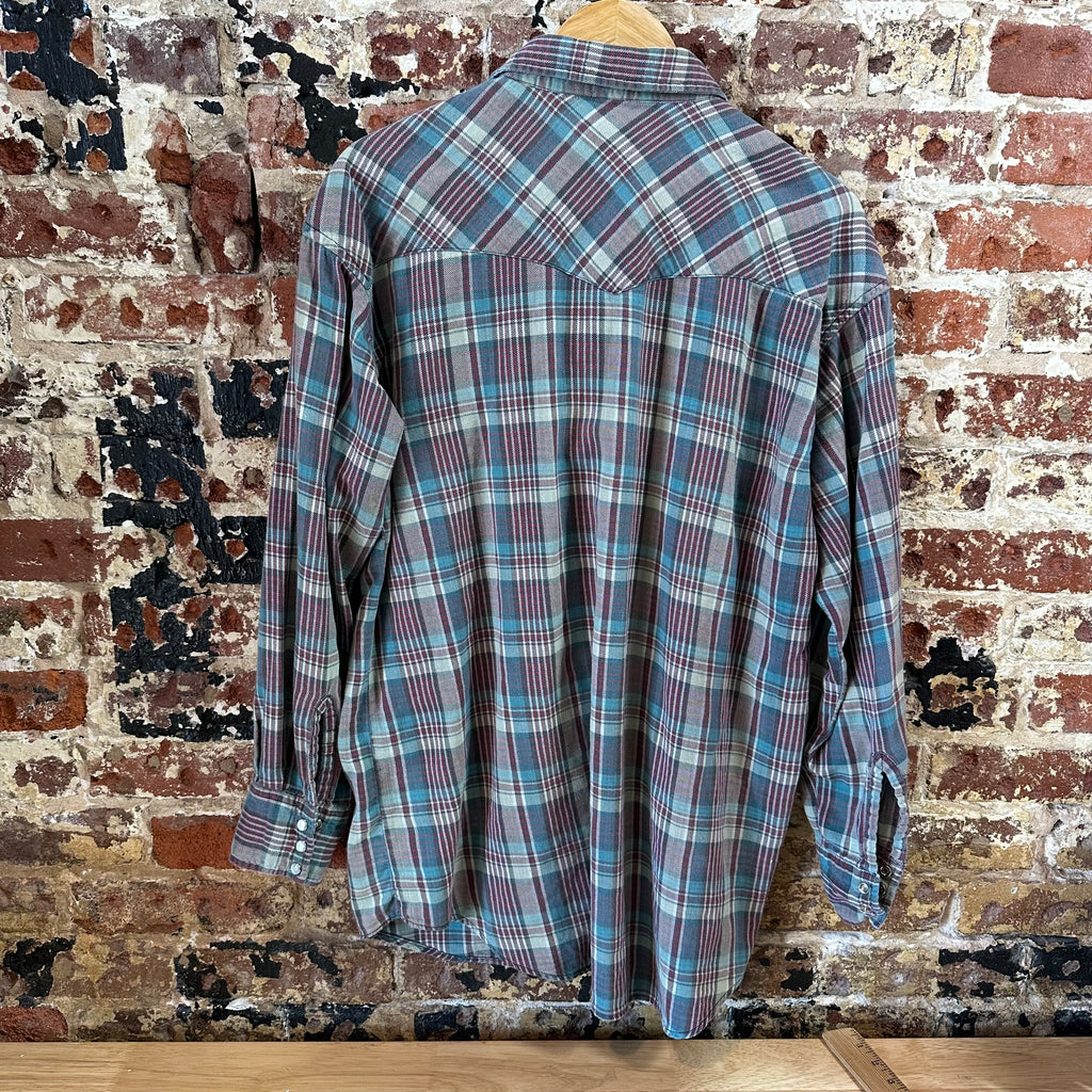 VTG Outlaw Mens XL L/S Western Flannel Shirt