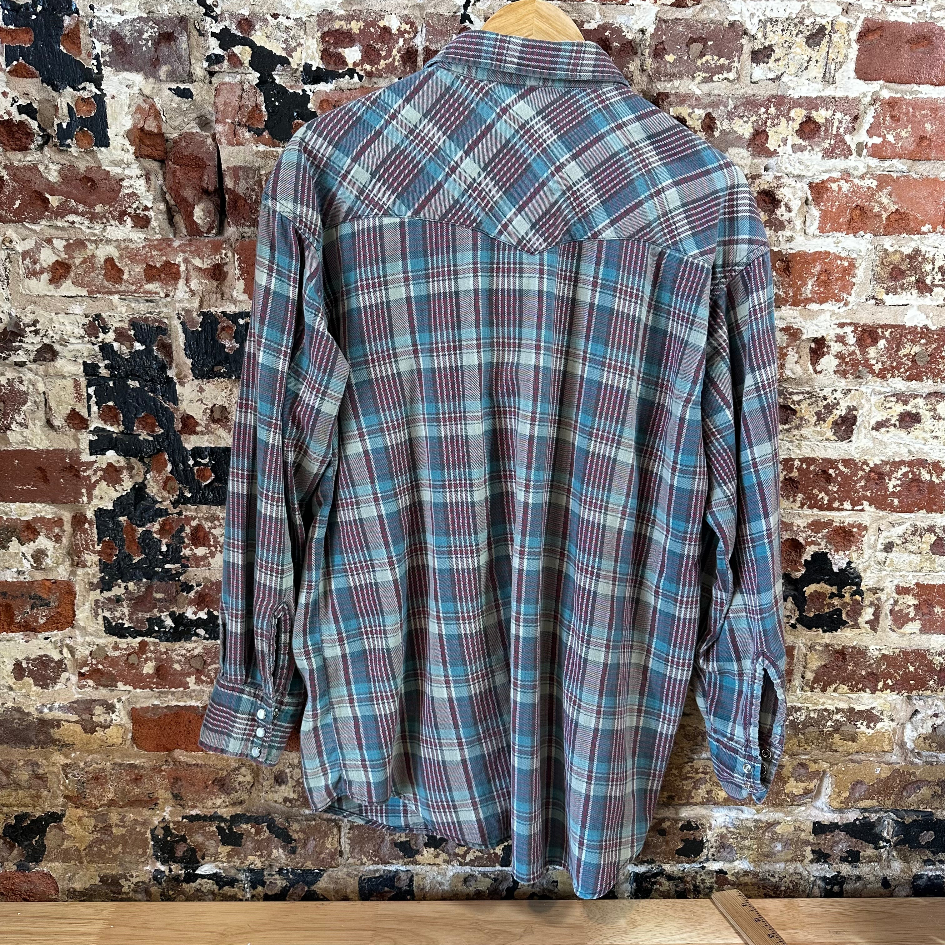 VTG Outlaw Mens XL L/S Western Flannel Shirt