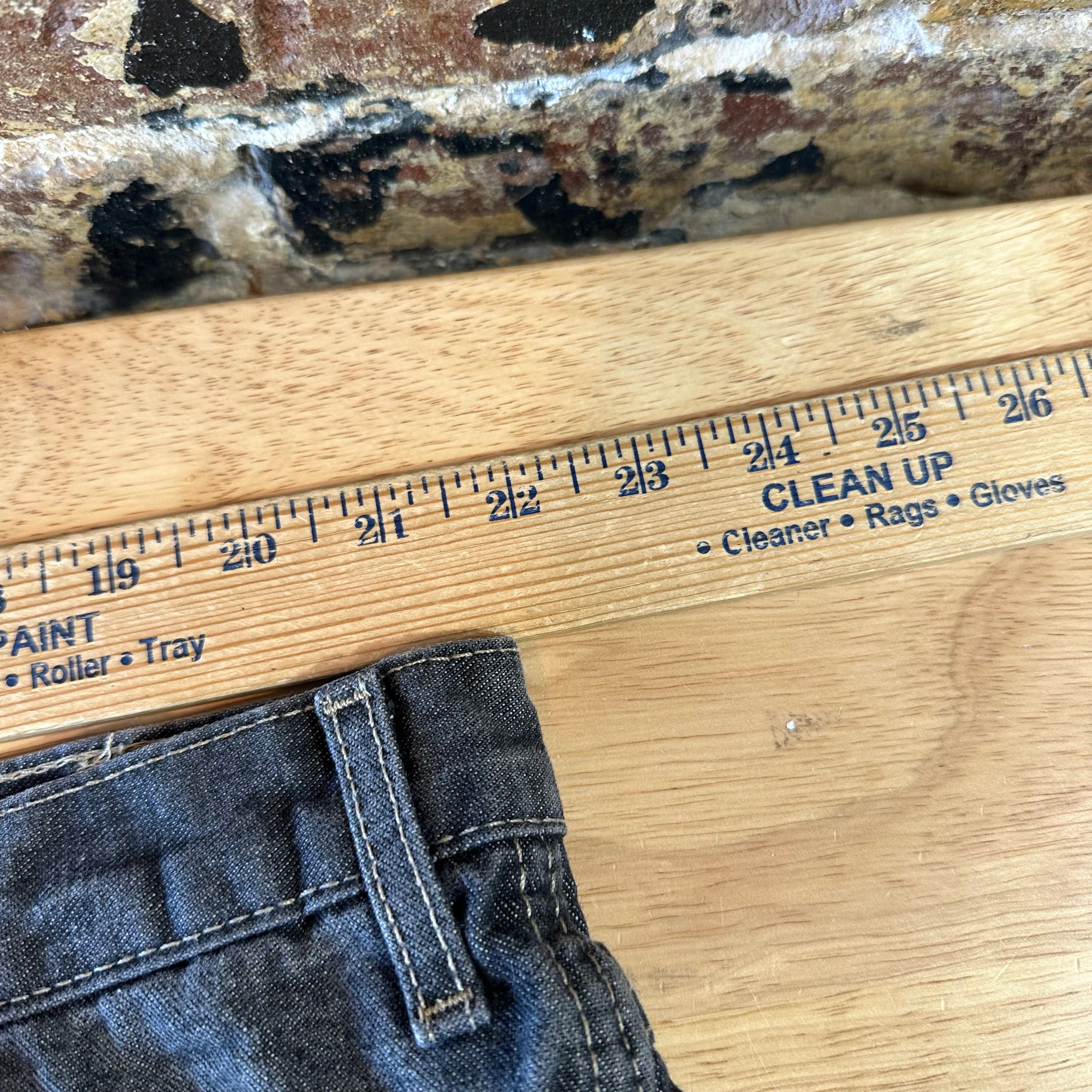 Dickies Shorts Mens 44 Logo Black Denim Jean Workwear 12.5" inseam Y2K Baggy