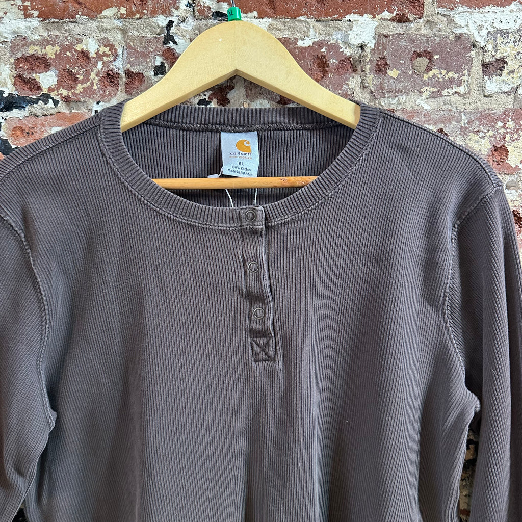 Carhartt Womens XL Brown Henley Thermal