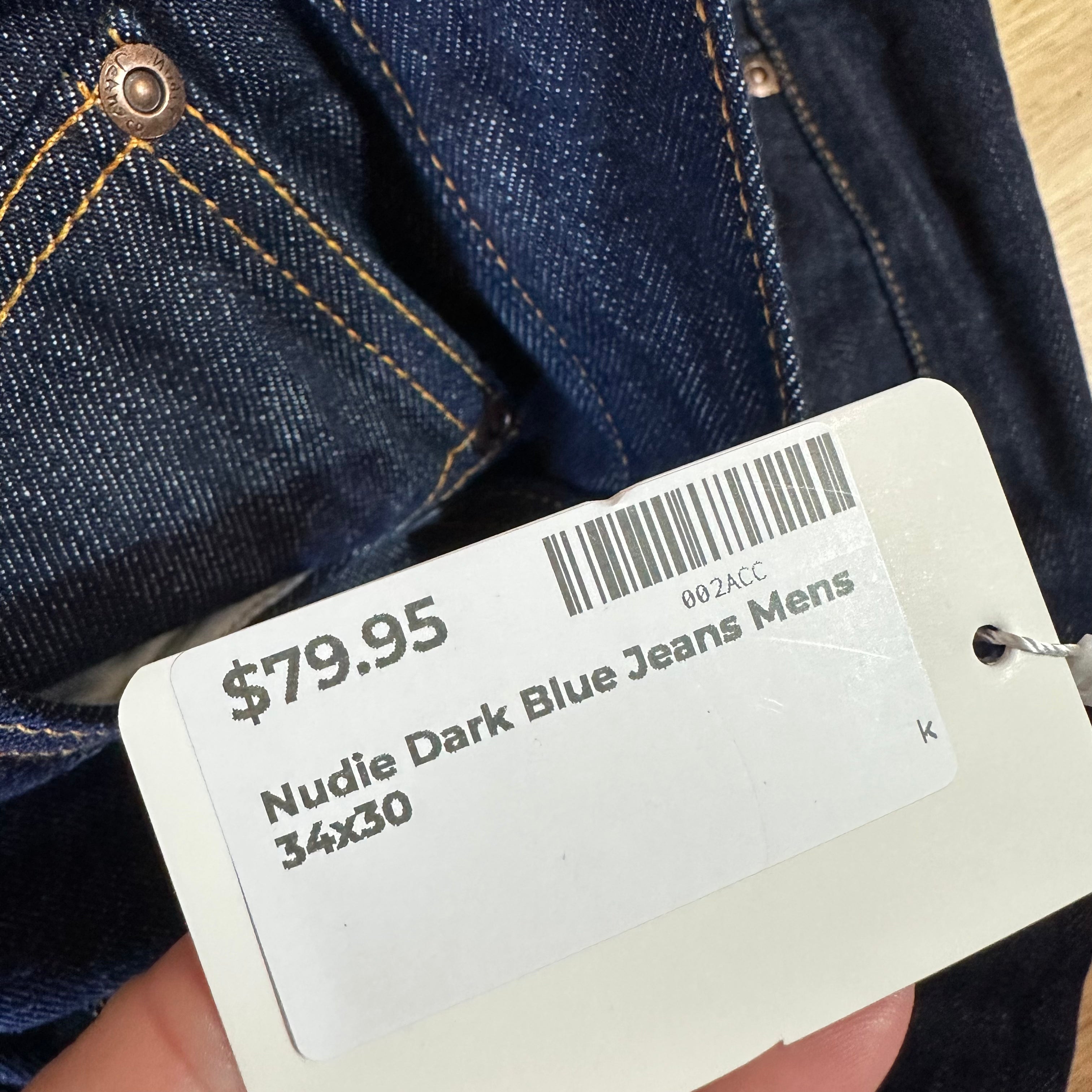 Nudie Mens 34x30 Blue Jeans