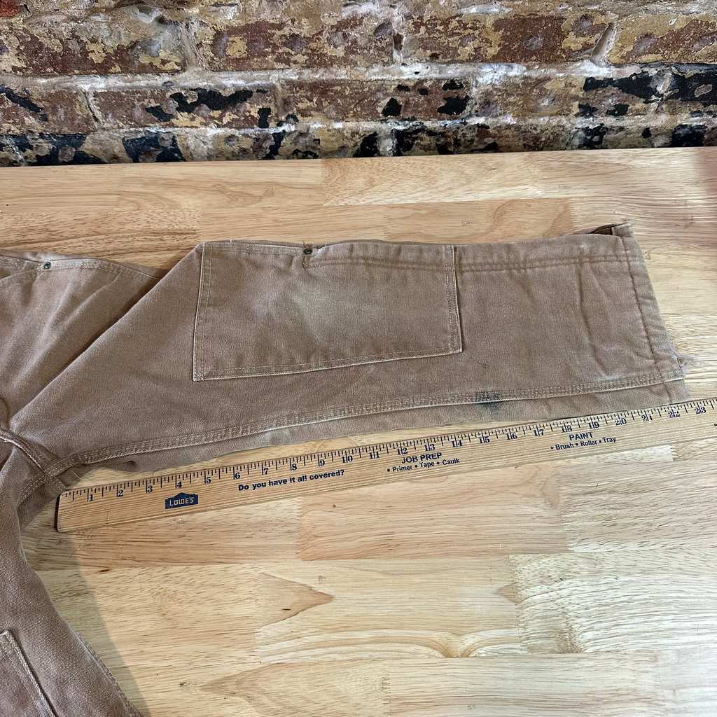 Vintage Carhartt Boy's Medium Brown Bib Insulated Overalls Double Knee Farm Bibs