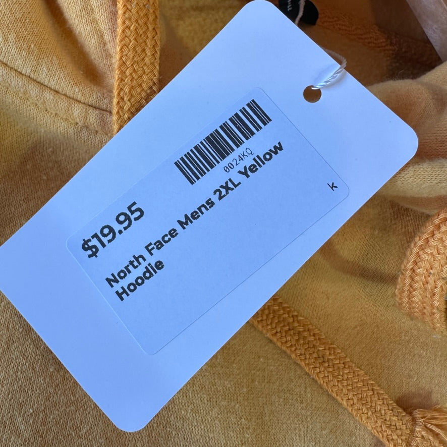 The North Face Men's 2XL Yellow Logo Hoodie Sierra Nevada