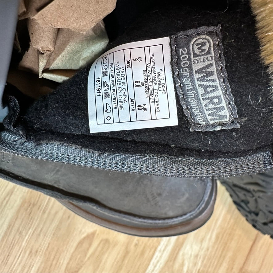 Merrell Decora Chant Black Womens 9 Waterproof Leather Insulated Winter Boots