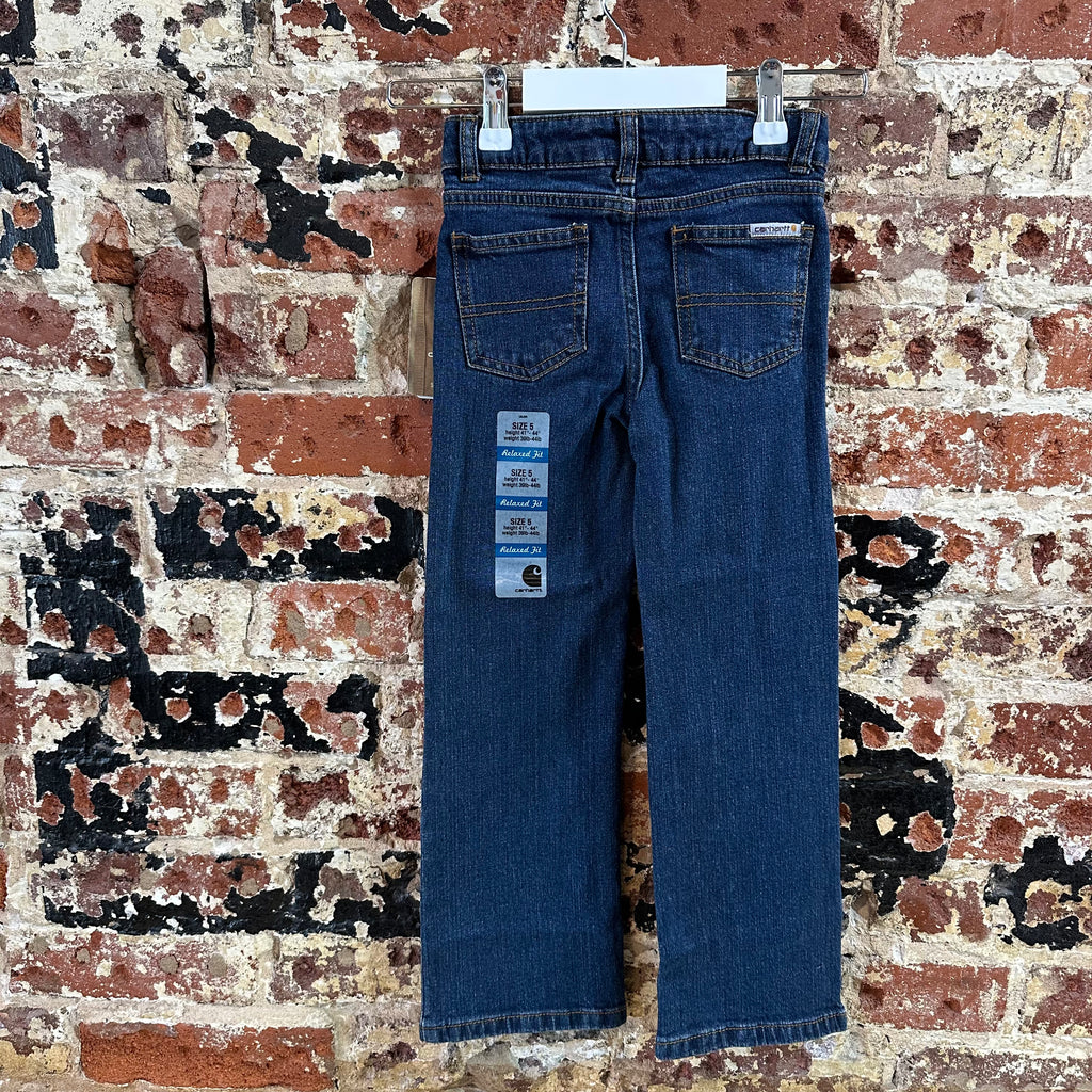 Carhartt Girls Size 5 Blue Jeans adjustable waist Relaxed Fit NEW