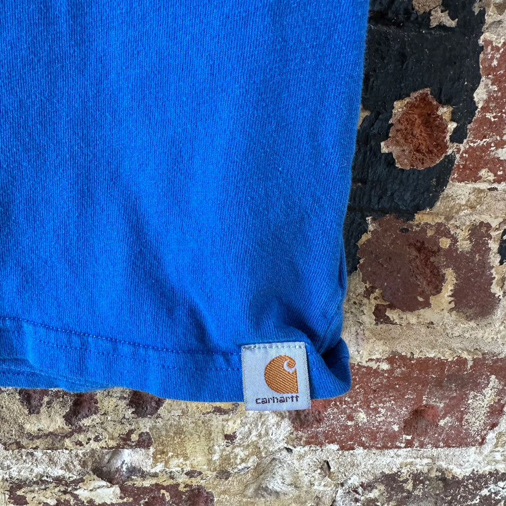 Carhartt Short Sleeve T-Shirt Boys Medium Blue Fish Camp