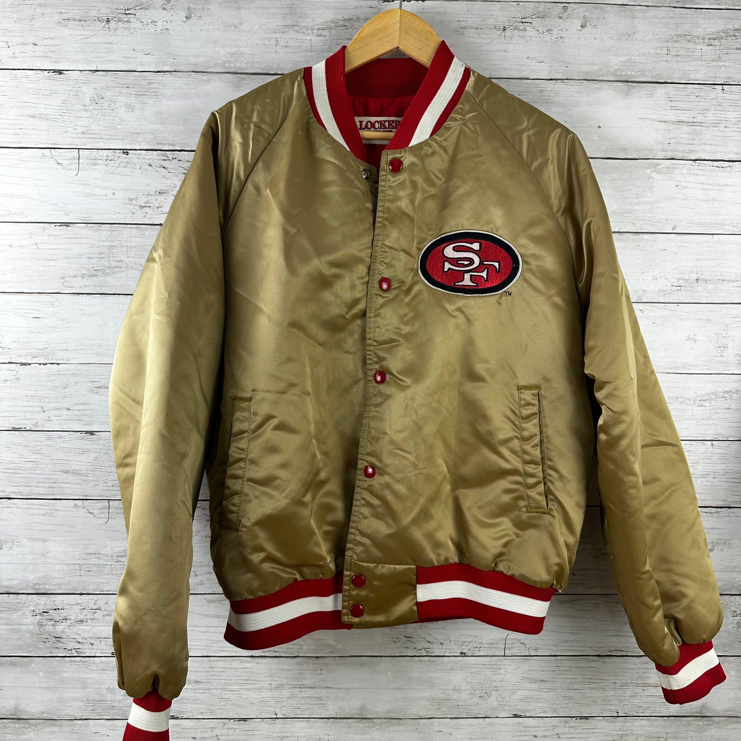 Vintage San Francisco 49ers SF Gold Satin Jacket Locker Line Mens Large