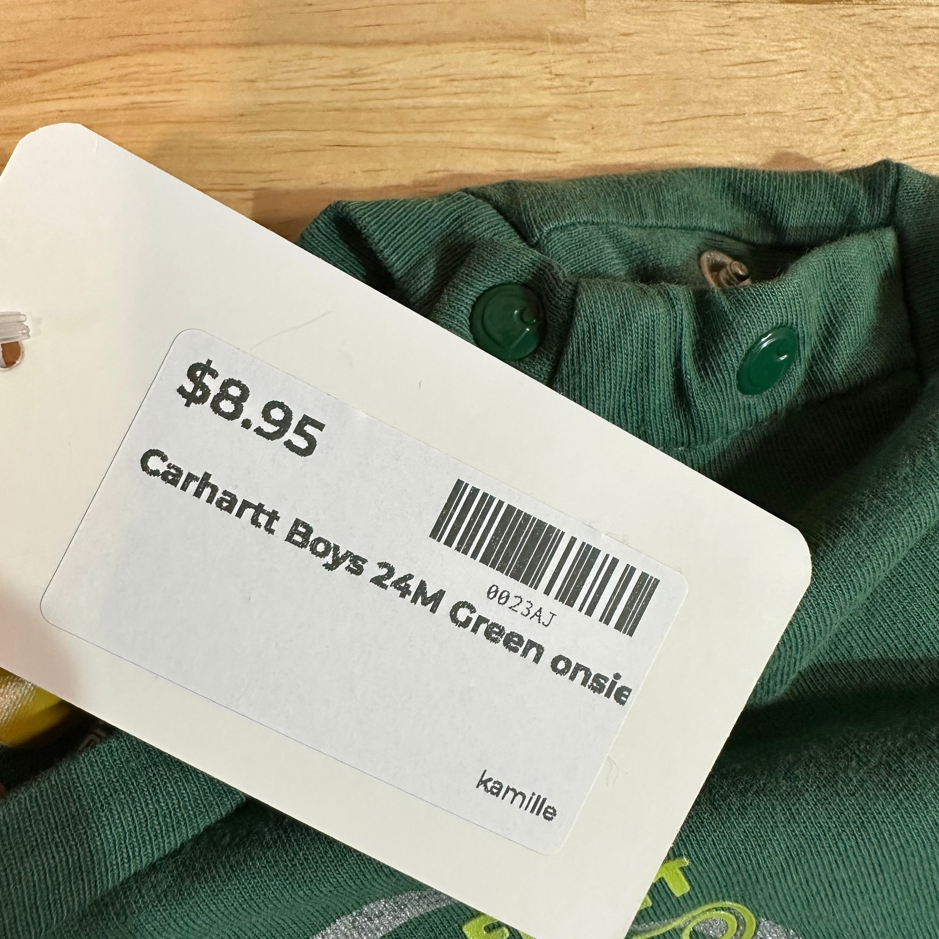 Carhartt Long Sleeve one piece Boys 24M Outdoor Toddler Hunting Green