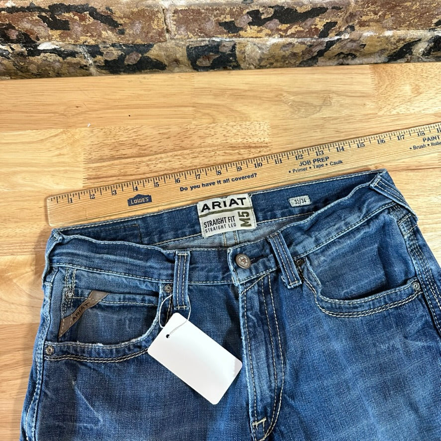 Ariat M5 Straight Blue Jeans Men's 32x34 Western Cowboy