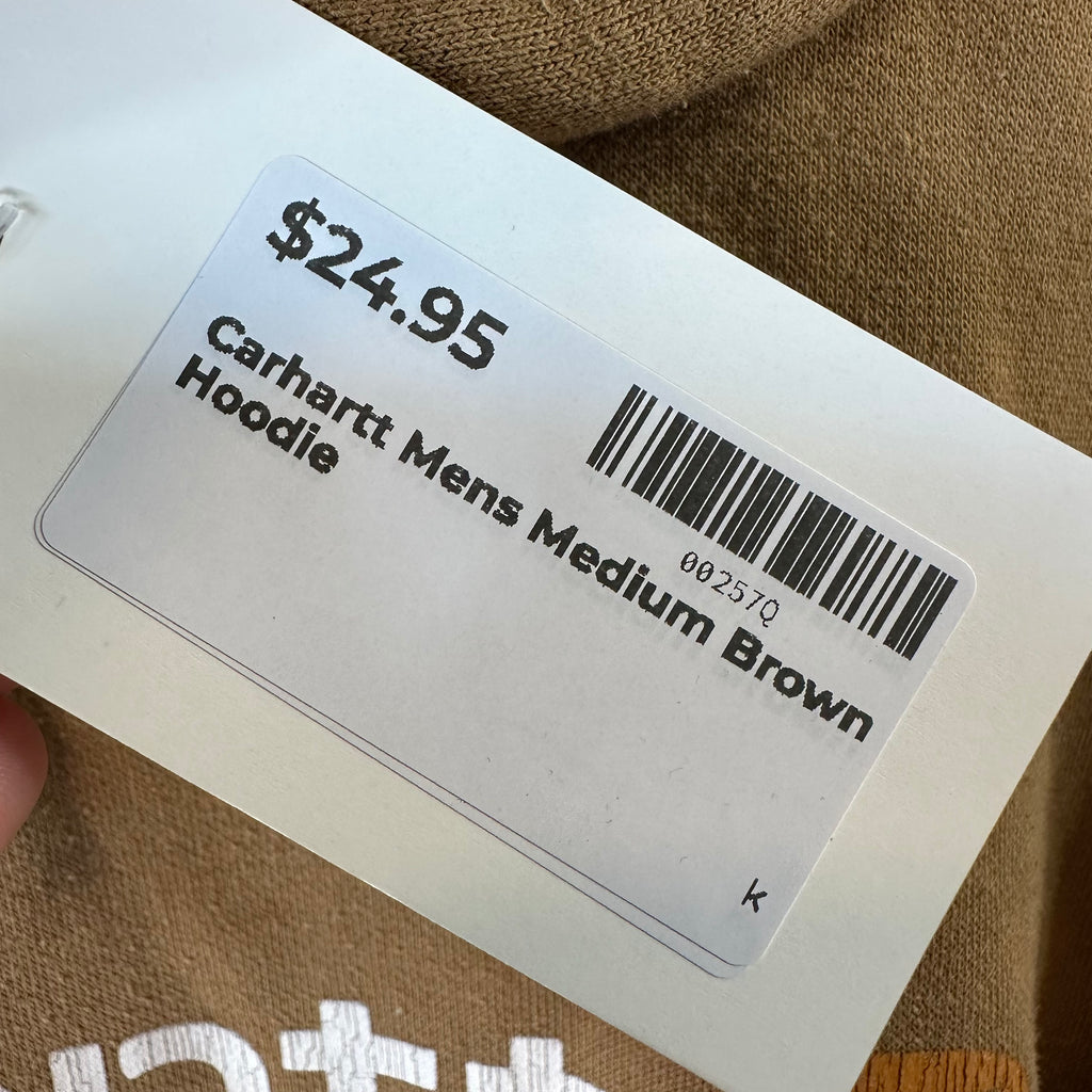 Carhartt Hoodie Sweatshirt Brown Mens Size Medium Original Fit Spellout
