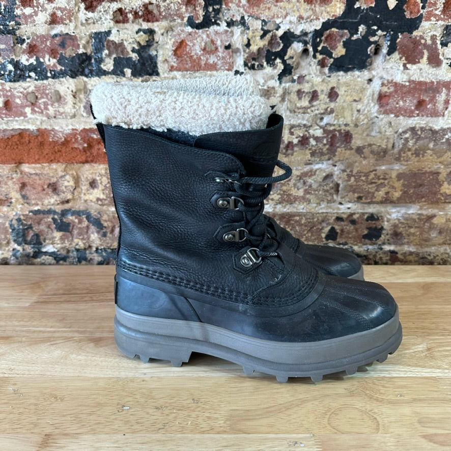 Sorel Caribou Waterproof Leather Insulated Black Boots NM3907-010 Men’s Sz 9