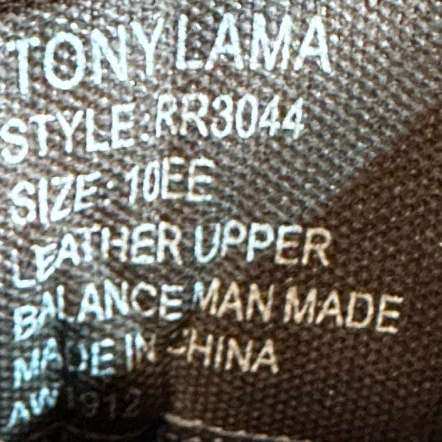 Tony Lama Mens 10 Lace up Western Steel Toe Boots