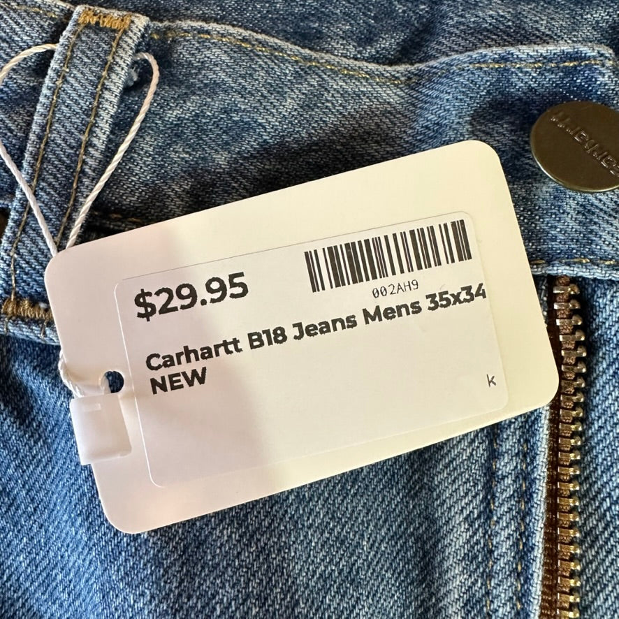 Carhartt B18 Blue Jeans Mens 35x34 NEW