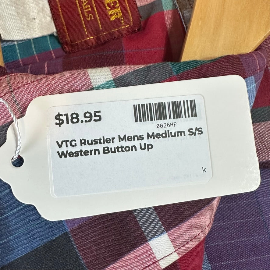 Rustler Button Up Shirt Mens Medium Western