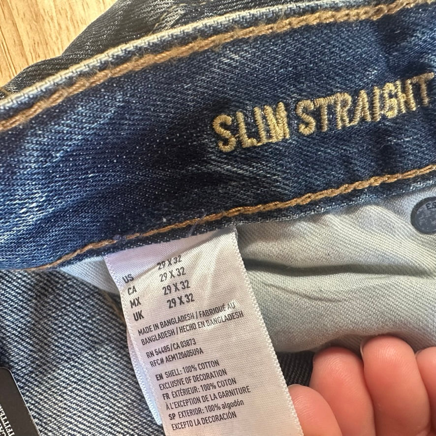 American Eagle Mens 29x32 Blue Jeans NEW