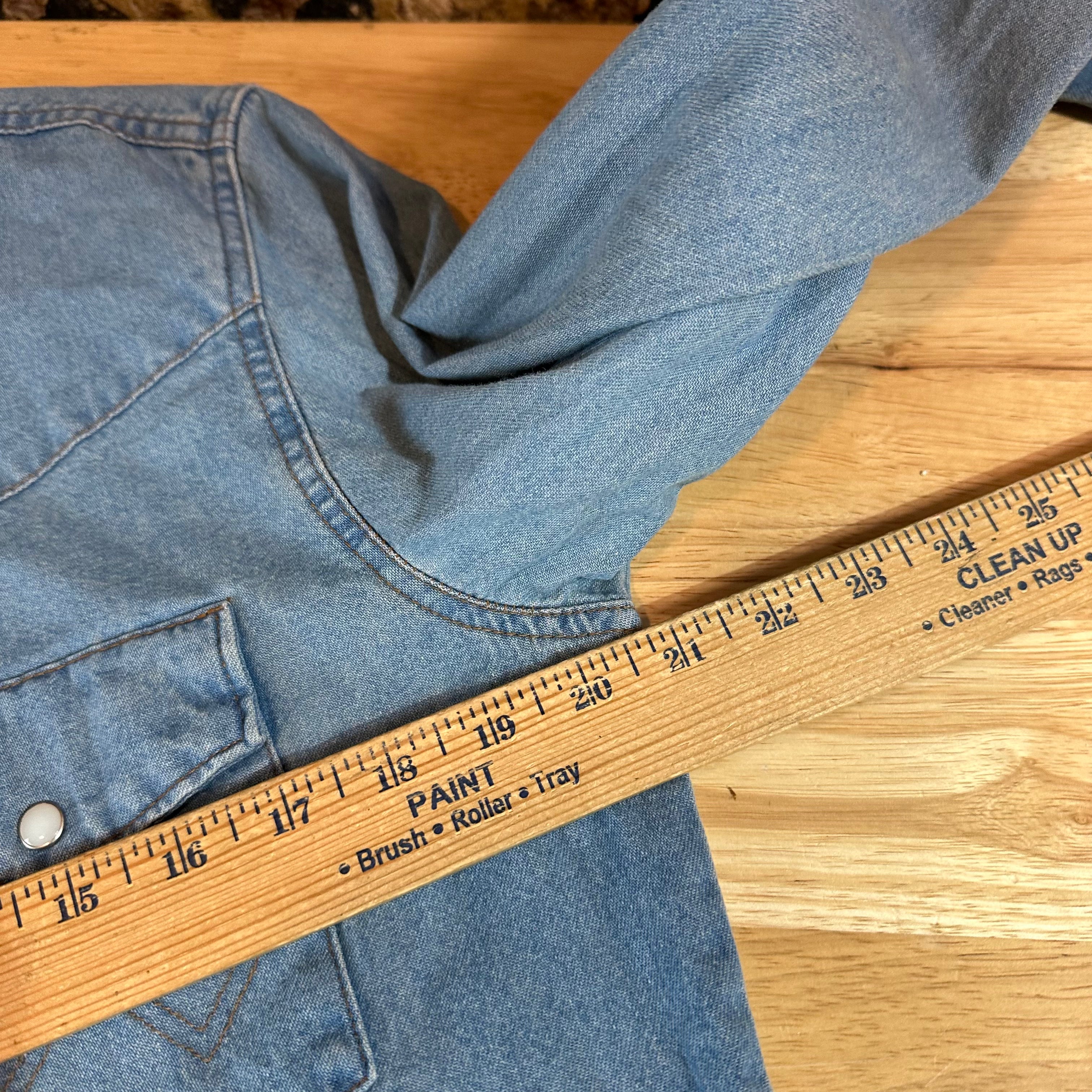 Wrangler Men's Small Blue Western Jean Shirt