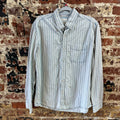 American Eagle AE Striped Shirt Mens Large Button Up Blue White