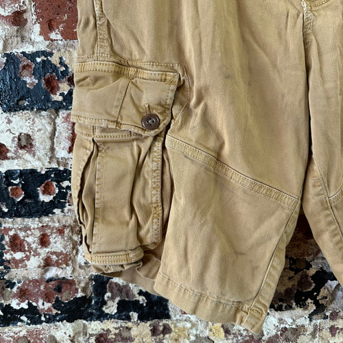 American Eagle Outfitters Longer Length Cargo Shorts Mens 33 Tan 12" inseam