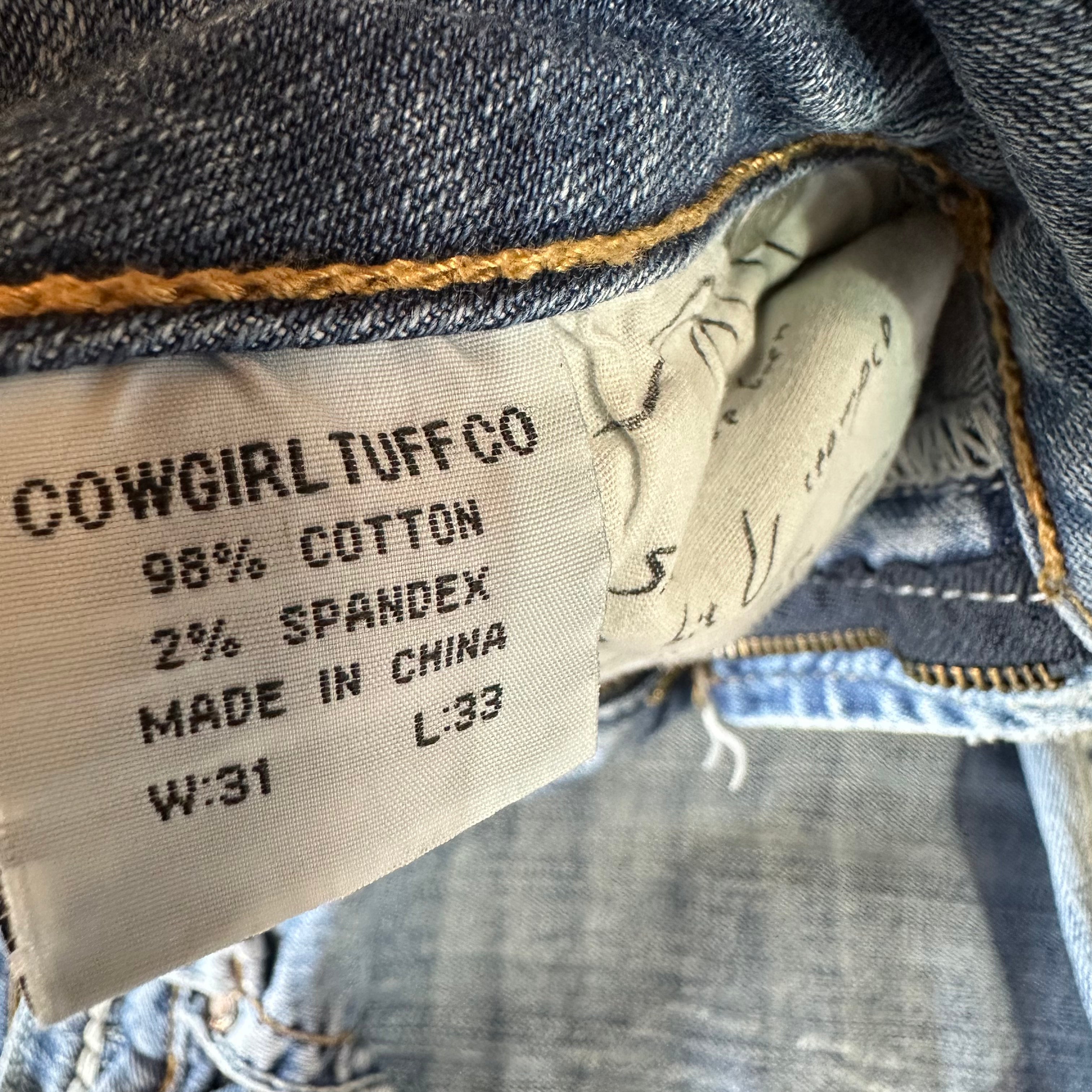 Cowgirl Tuff Cut Off Denim Jean Shorts Womens 31