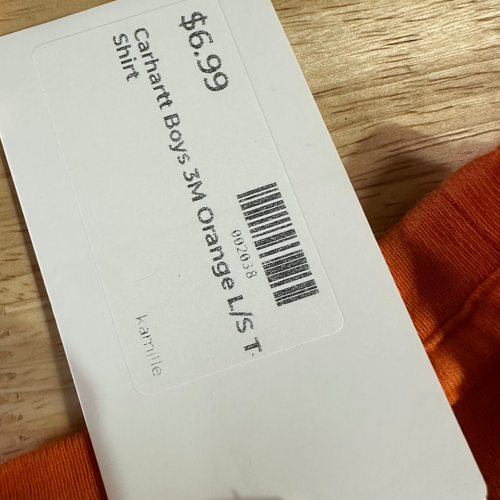 Carhartt Long Sleeve Little Wild One Boys 3M Outdoor Toddler Bear Orange