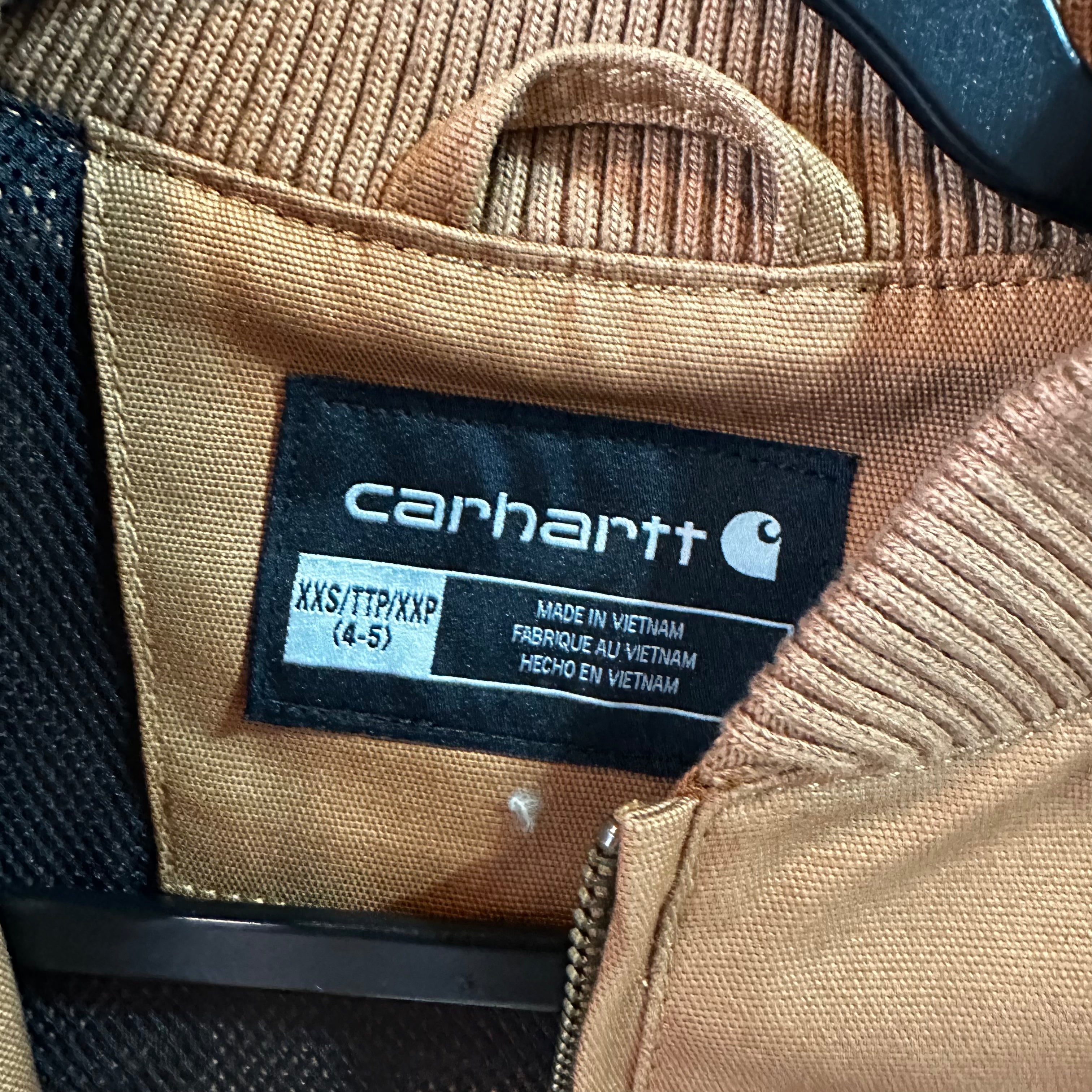 Carhartt Jacket Youth Girls XXS (4-5) Rugged Flex Canvas Bomber Coat NEW Brown