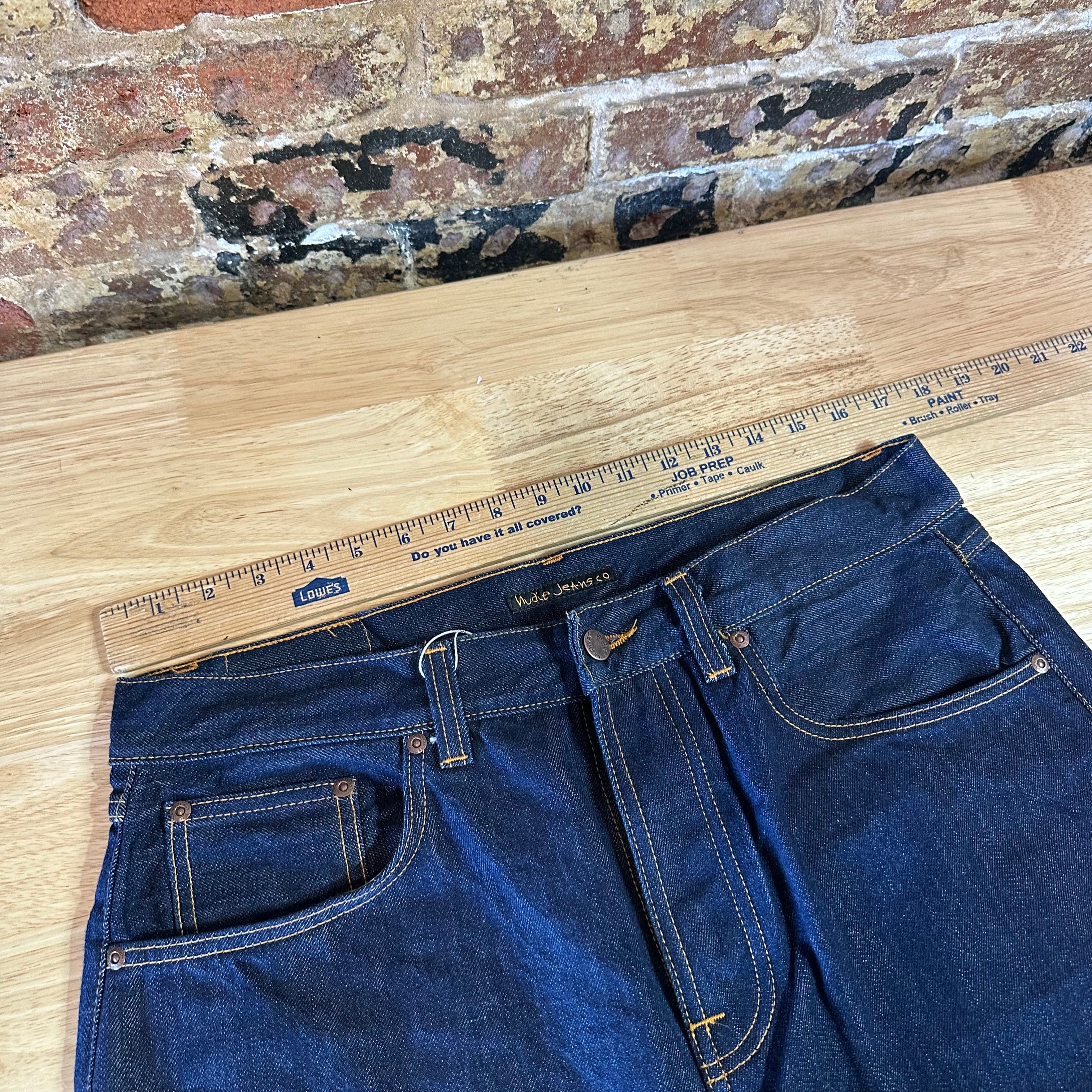 Nudie Mens 34x30 Blue Jeans