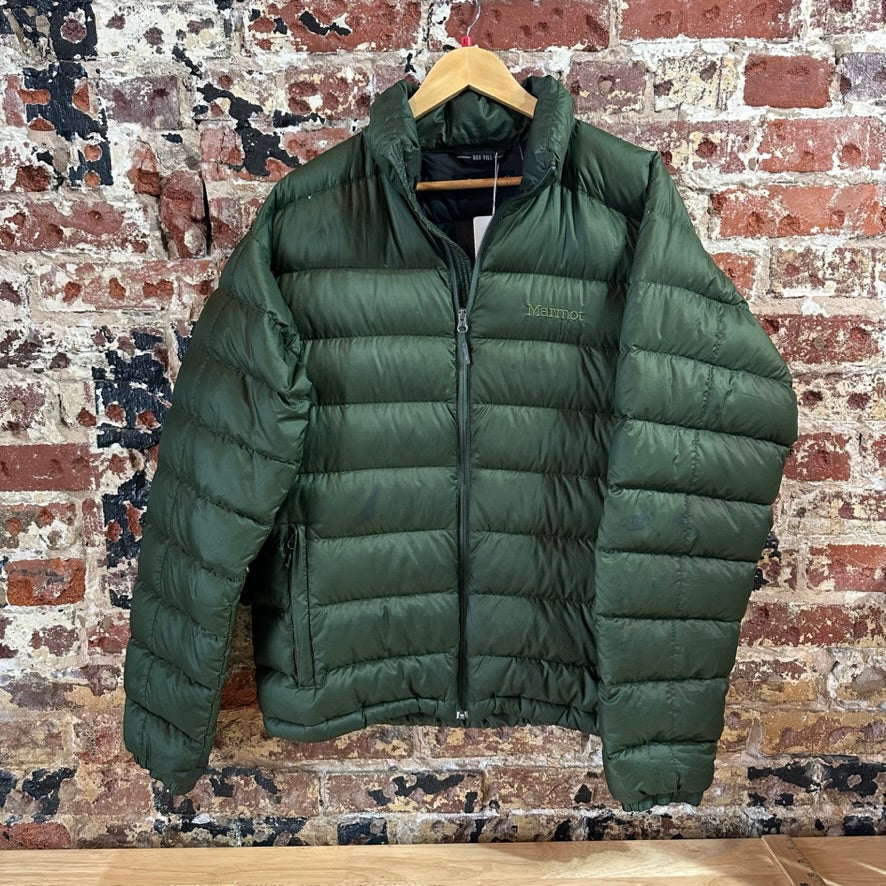 Marmot 800 Fill Men's Large Green Puffer Jacket