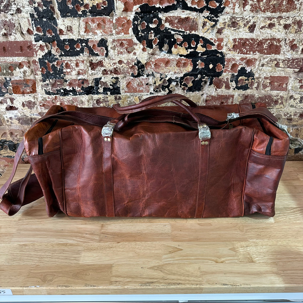 Cuero Handmade Leather Duffel Large Travel Gym Sports Overnight Weekender Bag